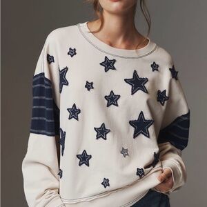 Pilcro Star Patch Oversized Sweatshirt